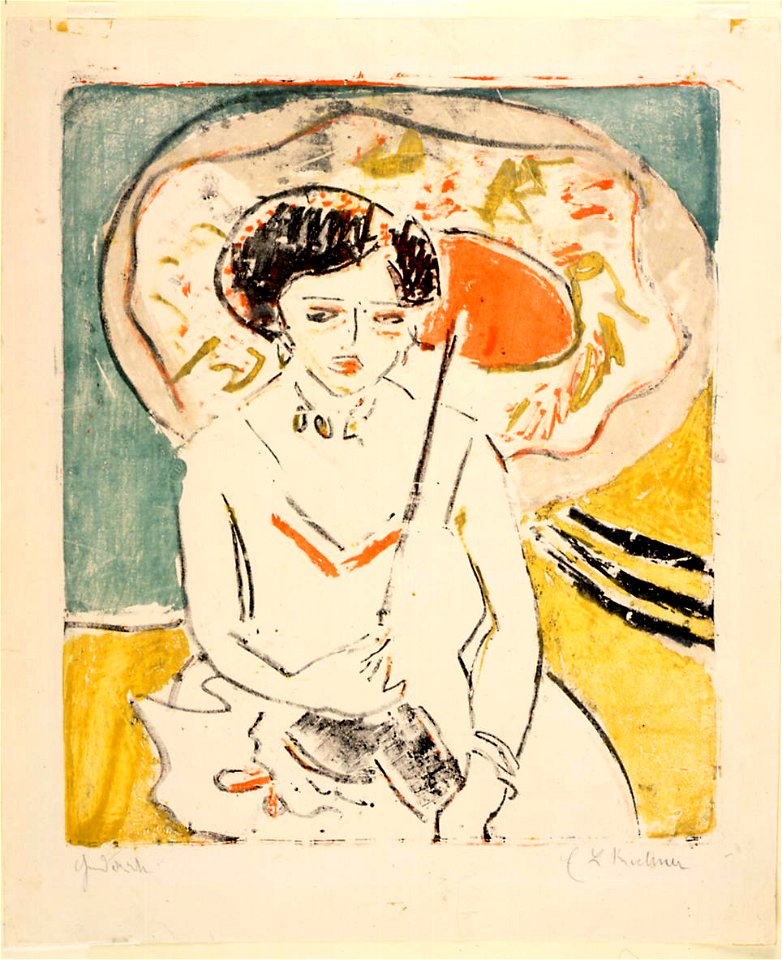 E L Kirchner Dodo mit japanischem Schirm