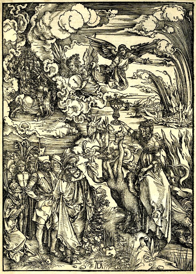 Dürer Apocalypse 13. Free illustration for personal and commercial use.