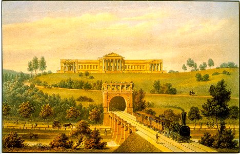 E Emminger nach CF Leins - Rosensteinhaus mit Tunnel (um 1850)