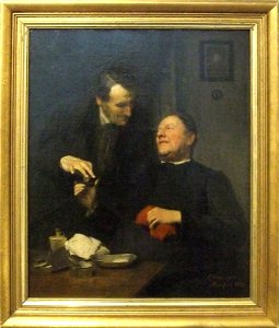 E Hofmeister - Nach der Rasur (Die Briese) ÖaL ca1880