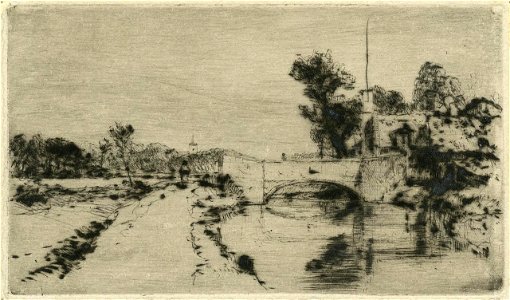 E.T. Daniell - Landscape with Bridge, Millgate, Aylsham