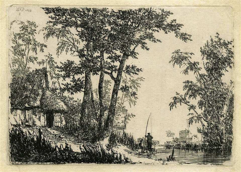 E.T. Daniell - River scene with cottage