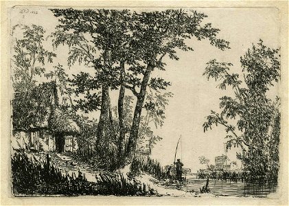 E.T. Daniell - River scene with cottage
