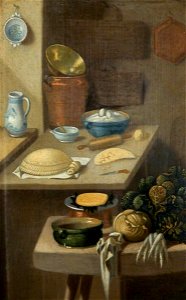 E. K. Lautter (active 18th C) - Kitchen Still Life with Pastry and Vegetables - 988022 - National Trust