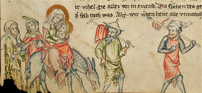 E-codices sbs-0008 020v Der Räuber geht der Gruppe voraus