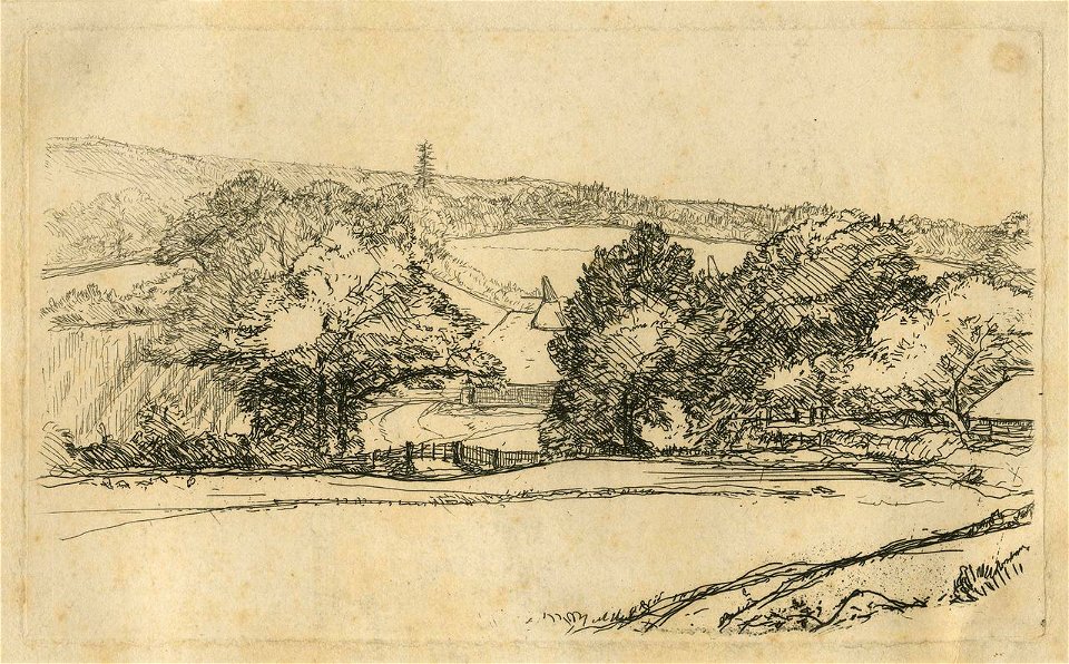 E.T. Daniell - Landscape with Oast Houses