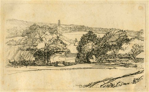 E.T. Daniell - Landscape with Oast Houses