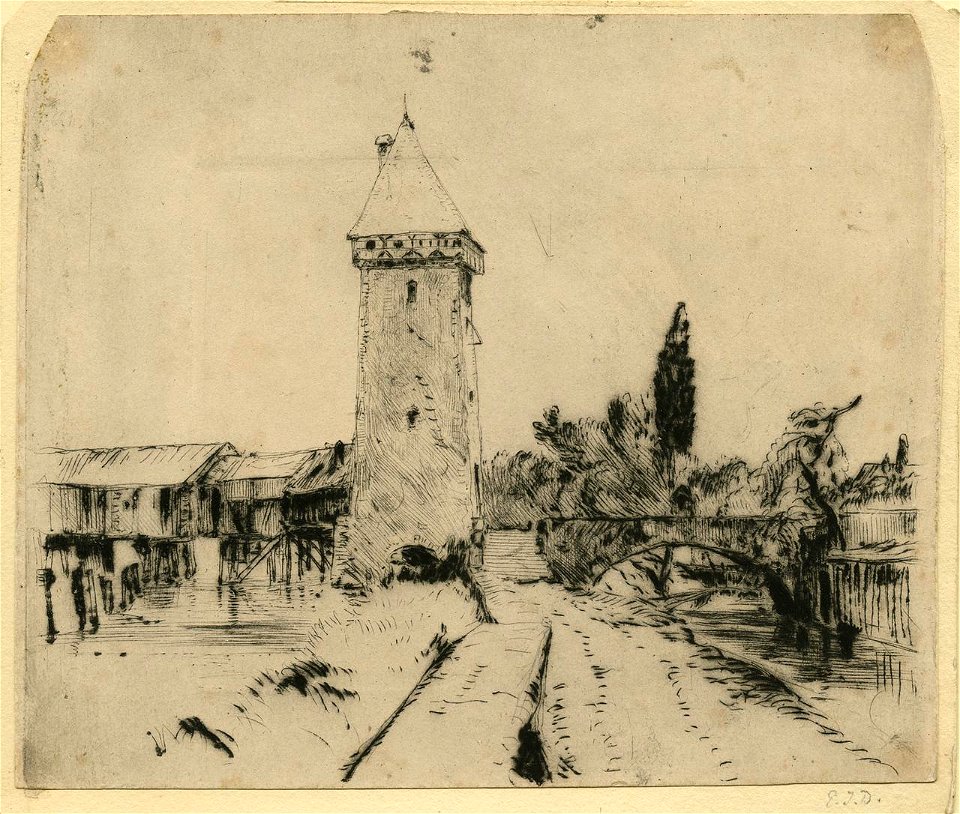 E.T. Daniell - Tower and Bridge, Constance