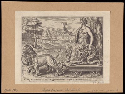Earth (Cybele) 1564 print by Philip Galle, S.I 15683, Prints Department, Royal Library of Belgium