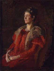 Study for a Portrait of Mrs Charles L Leonard by Thomas Eakins. Free illustration for personal and commercial use.