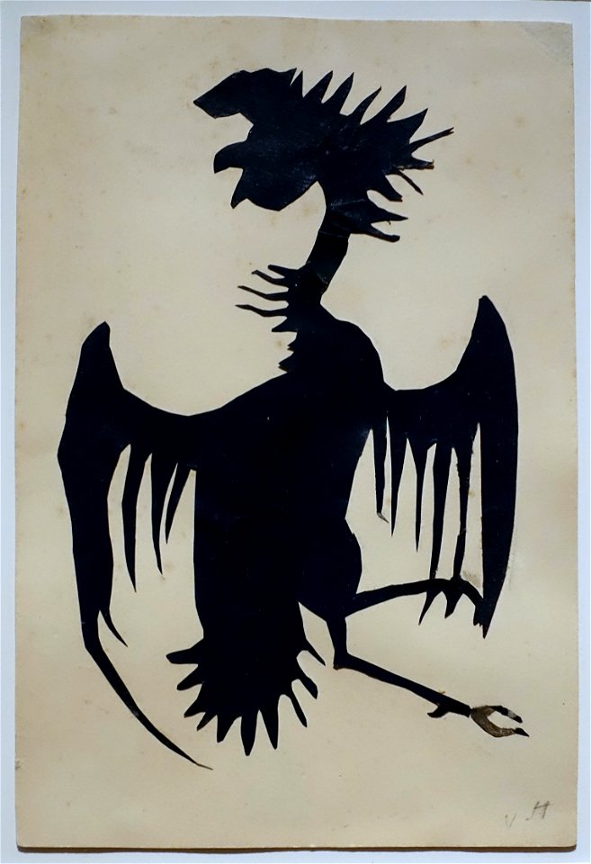 Eagle by Victor Hugo, 1855-1856, blue-black paper, cut and glued on paper - Montreal Museum of Fine Arts - Montreal, Canada - DSC08888