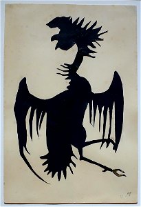 Eagle by Victor Hugo, 1855-1856, blue-black paper, cut and glued on paper - Montreal Museum of Fine Arts - Montreal, Canada - DSC08888