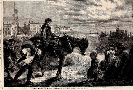 Early Morning at Yarmouth, Arrival of the First Herring-Boats of the Season - ILN 1861