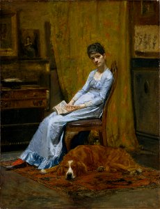 Thomas Eakins - The Artist's Wife and His Setter Dog. Free illustration for personal and commercial use.