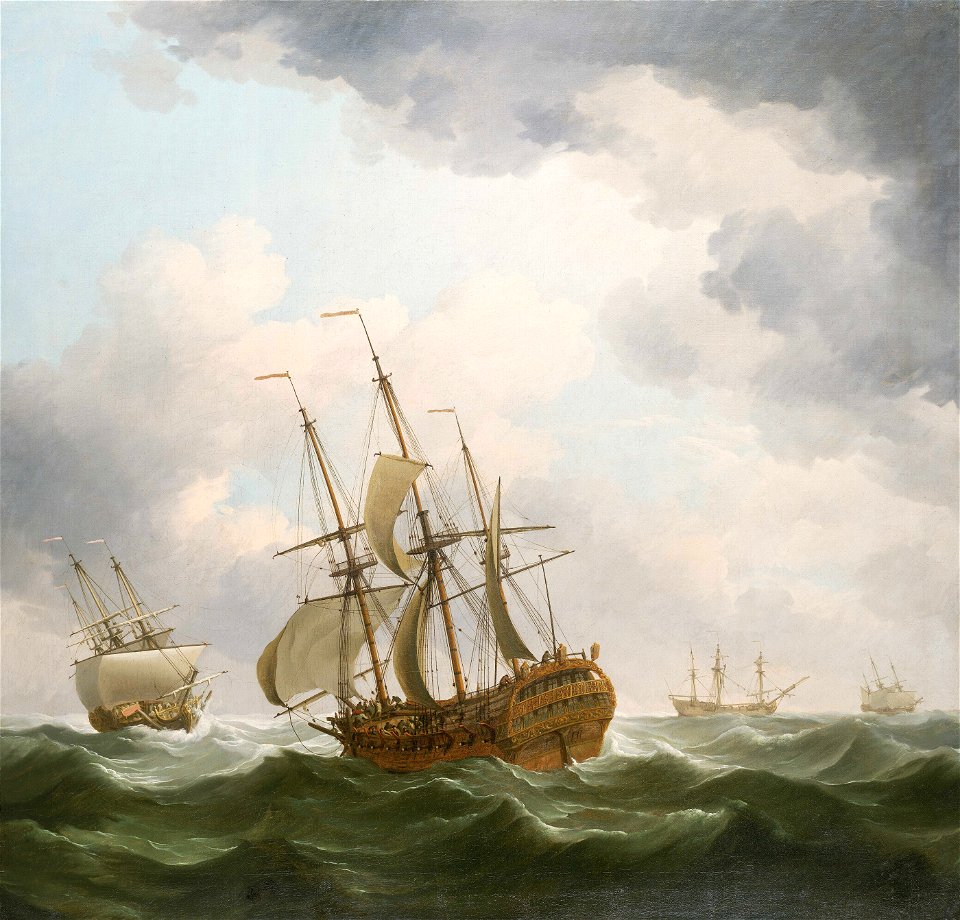 East Indiamen in a Gale RMG BHC1029