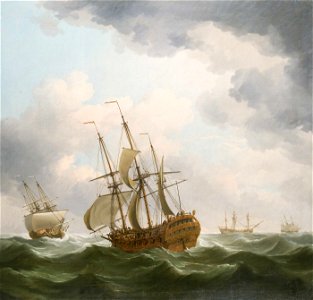 East Indiamen in a Gale RMG BHC1029