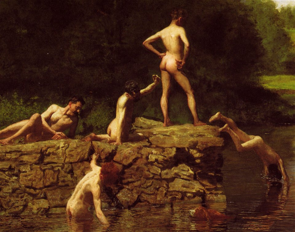 Detail of swimming thomas eakins