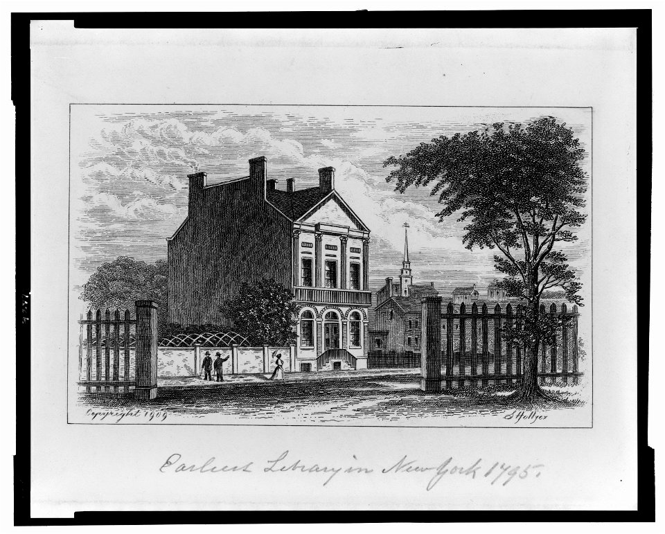 Earliest library in New York, 1795 - S. Hollyer. LCCN94512112