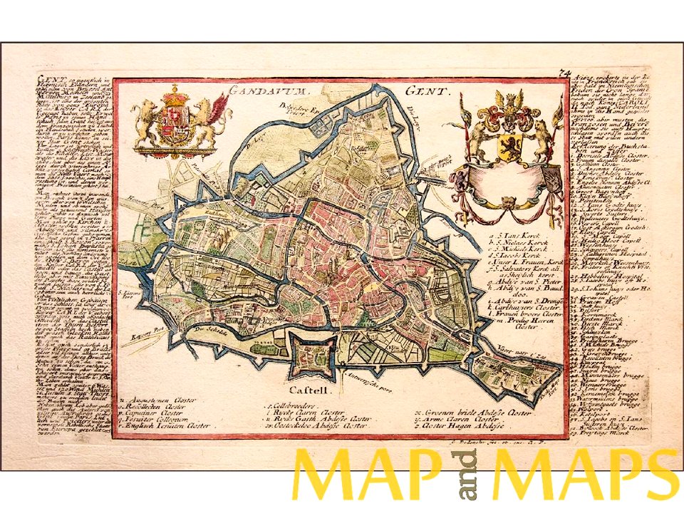 Gent-ghent-gand-belgium-antique-bodenehr-map-1720-color