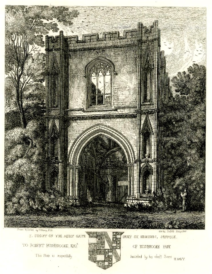 East Front of the Abbey Gate Bury St Edmunds Suffolk by Henry Davy