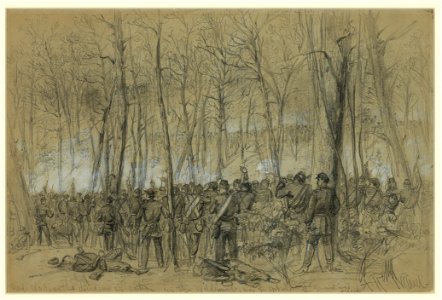 Genl. Wadsworths division in action in the Wilderness, near the spot where the General was killed LCCN2004660140