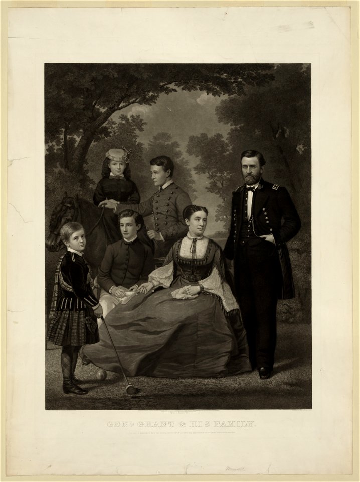 Genl. Grant & his family - painted from life by Wm. Cogswell, Washington, D.C. ; engraved by John Sartain, Phila. LCCN96506726