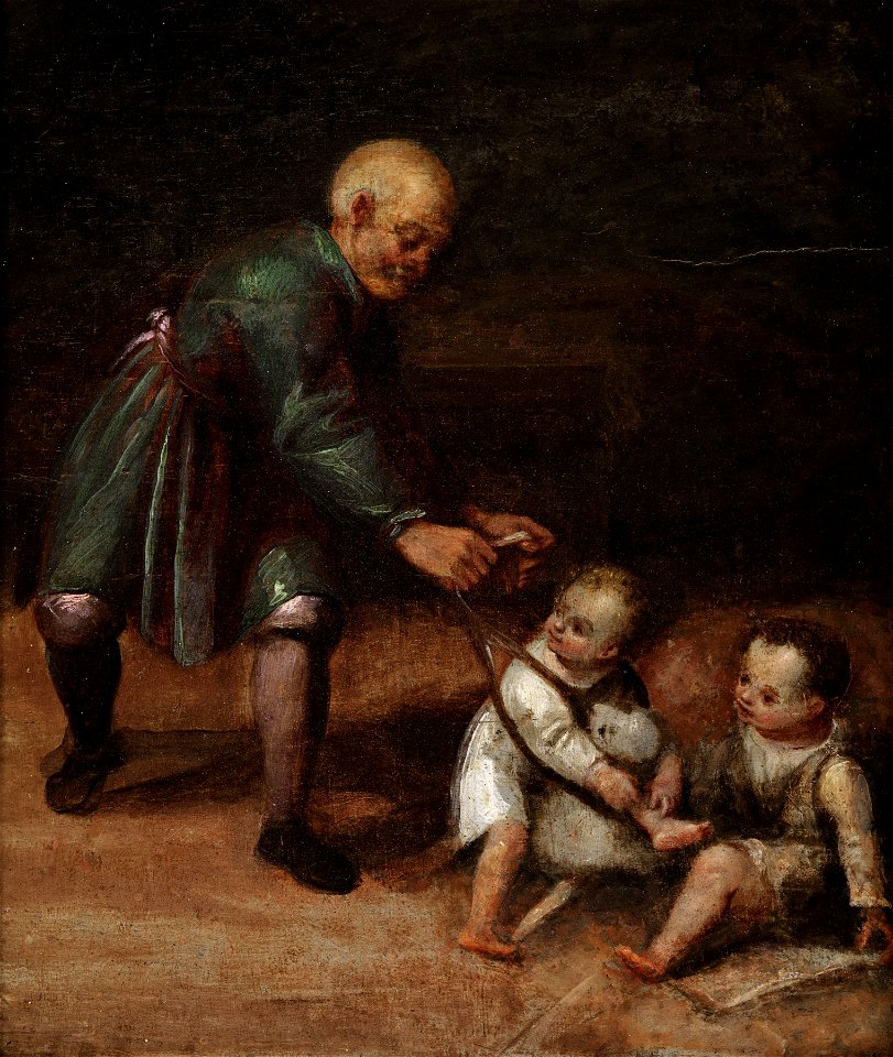 Genrebild Mann mit zwei Kindern c1600