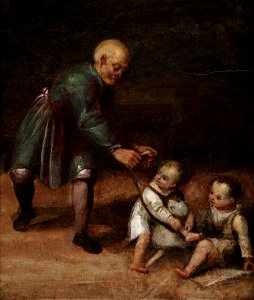 Genrebild Mann mit zwei Kindern c1600