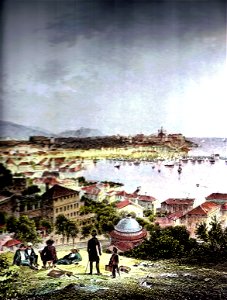 Genova view from Villa Negri c1835 detail