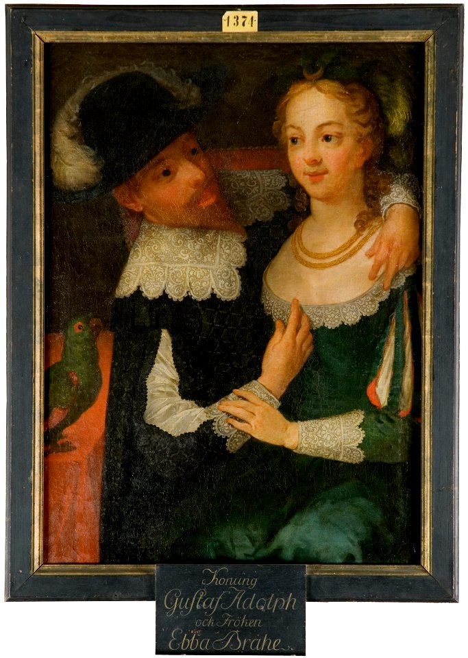 Genrescen kallad Gustav II Adolf, 1594-1632, kung och Ebba Brahe, 1596-1674 - Nationalmuseum - 16043