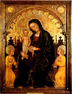 Gentile da fabriano, Madonna with Child and Two Angels. Free illustration for personal and commercial use.