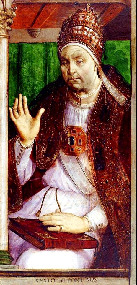 Giusto di gand, sisto IV, louvre