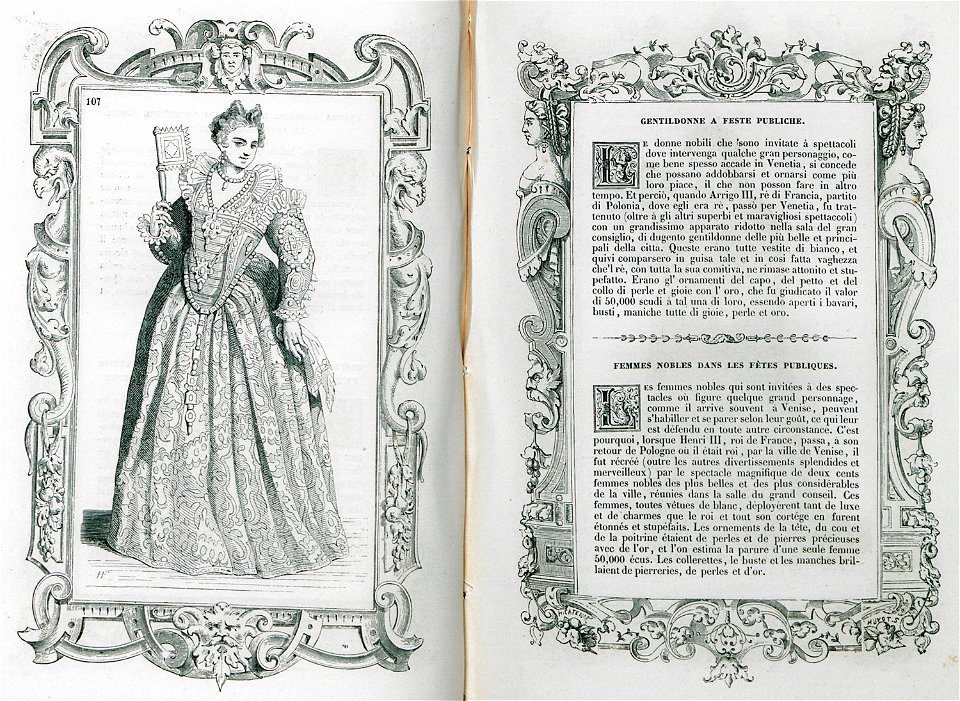 Gentildonne a feste publiche - Vecellio Cesare - 1860
