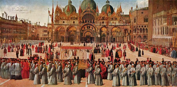 Gentile Bellini - Procession in St. Mark's Square (Galleria dell'Accademia, Venice)