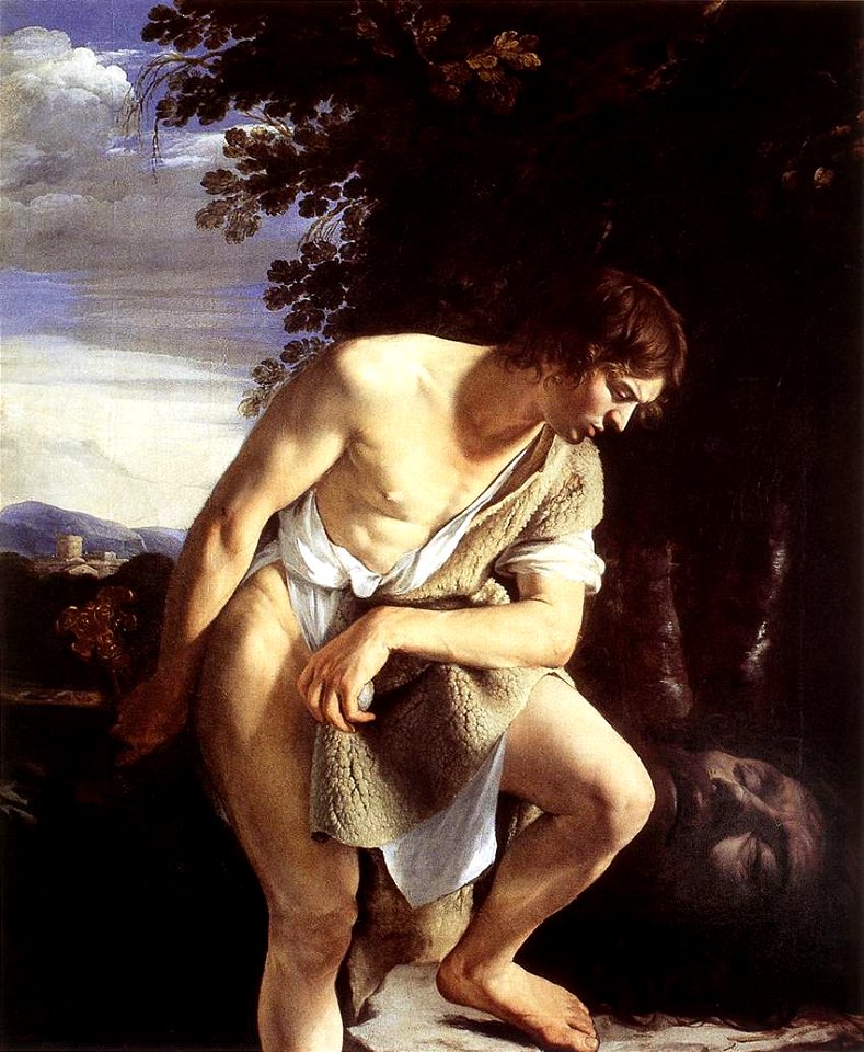 Orazio Gentileschi - David Contemplating the Head of Goliath - WGA08579