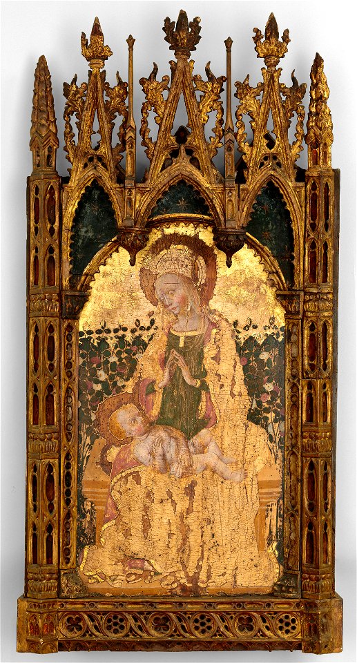 Gentile da Fabriano - Virgin and Child before a Rose Hedge - P15n12 - Isabella Stewart Gardner Museum