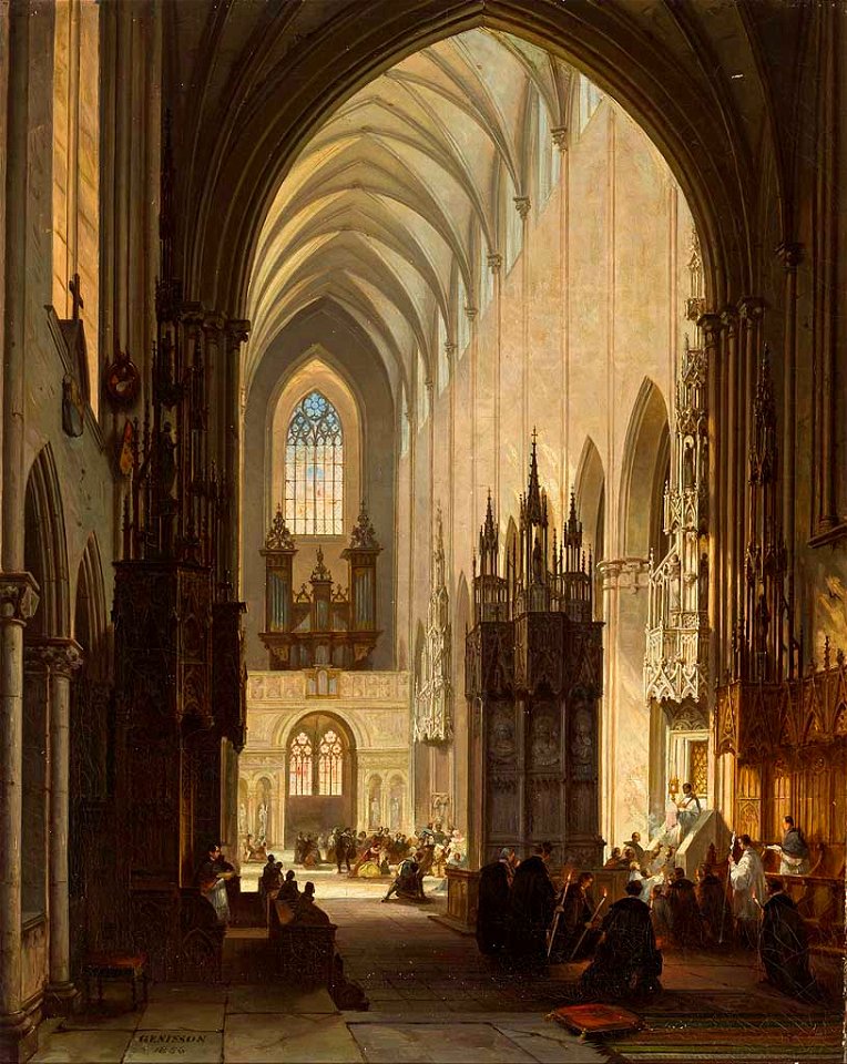 Gennisson Interior of a cathedral 1856