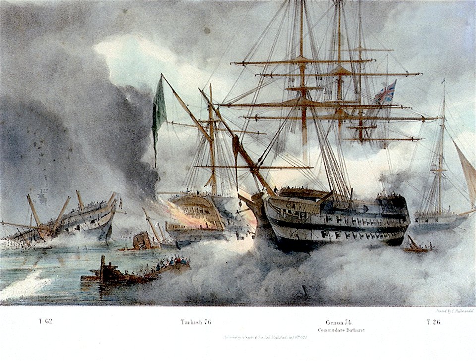 Genoa at the Battle of Navarino, 20 Oct 1827 PW4852