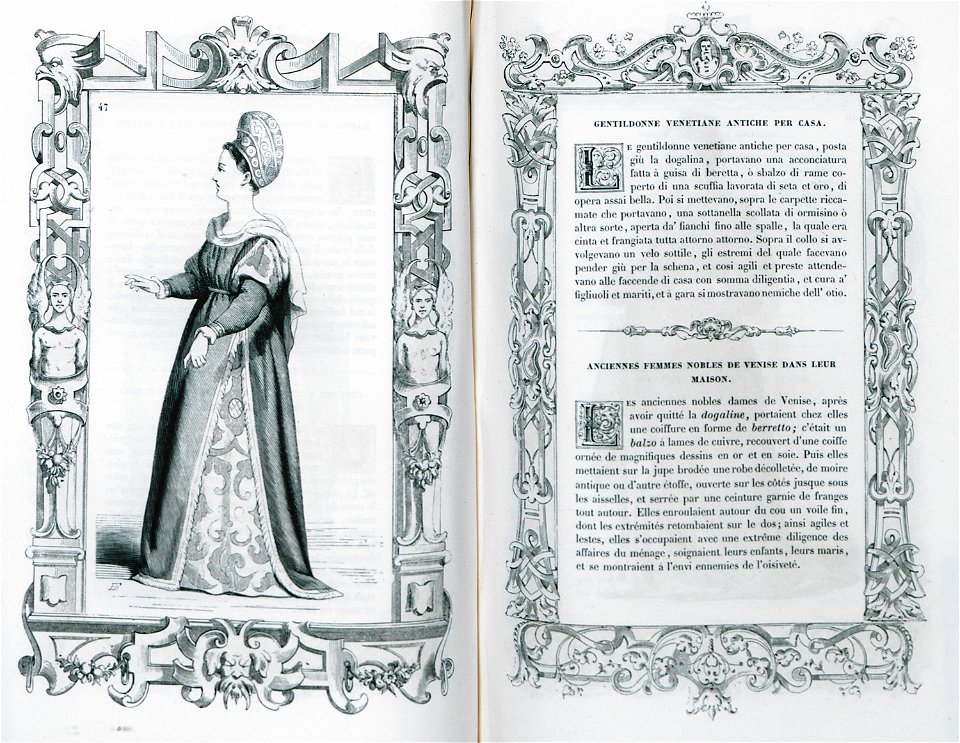 Gentildonne venetiane antiche per casa - Vecellio Cesare - 1860