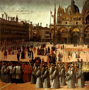 Gentile bellini, processione in piazza san marco 02