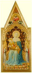 Gentile da Fabriano (c. 1370-1427) - The Madonna and Child with Angels (The Quaratesi Madonna) - L37 - National Gallery. Free illustration for personal and commercial use.