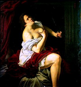 Lucretia by Artemisia Gentileschi. Free illustration for personal and commercial use.