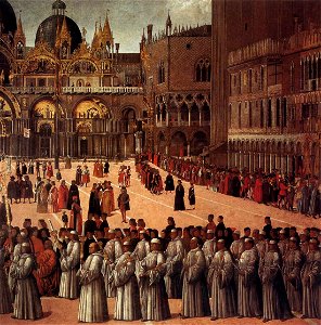 Gentile bellini, processione in piazza san marco 03