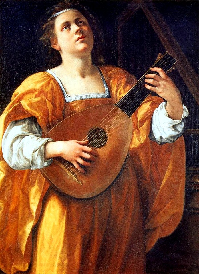 Artemisia Gentileschi - St Cecilia Playing a Lute - WGA08561