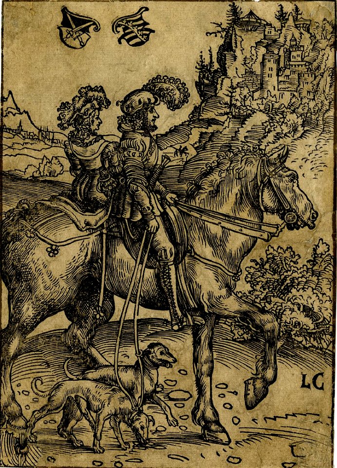 Gentleman and Lady riding to the Hunt by Lucas Cranach the Elder