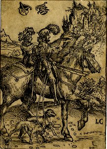 Gentleman and Lady riding to the Hunt by Lucas Cranach the Elder