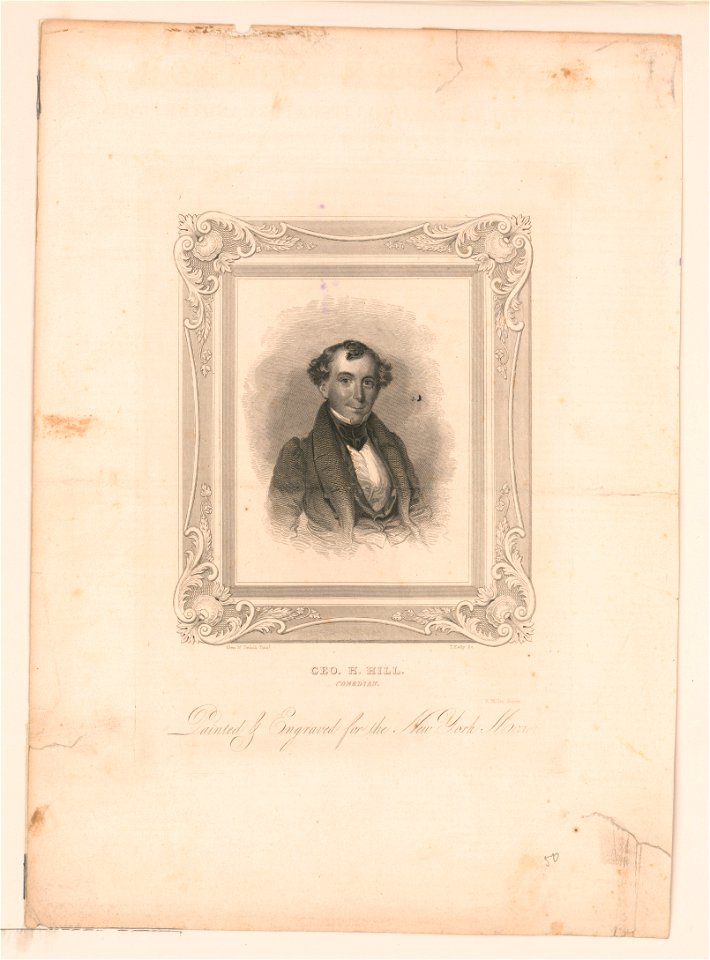 Geo. H. Hill, comedian - Geo. W. Twibill pinxt. ; T. Kelly sc. LCCN97504554