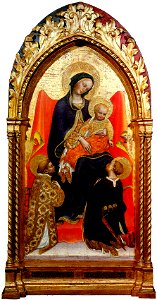 Gentile da fabriano, madonna col bambino tra i santi giuliano e lorenzo, washington