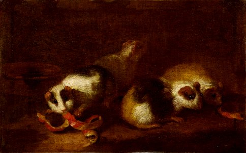 Genuesische Schule 17Jh Meerschweinchen in einer Landschaft