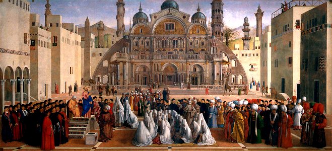 Gentile e giovanni bellini, predica di san marco in alessandria 01